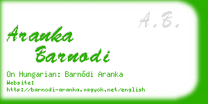 aranka barnodi business card