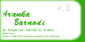 aranka barnodi business card